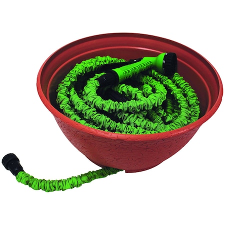 Emsco Group Expandable Hose Hider, Expandable Hose Storage Pot, Rustic Terracotta 1580-1